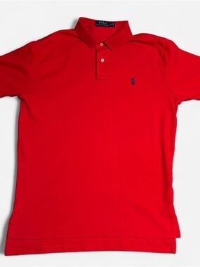 Polo Ralph Lauren Mens Medium Red Short Sleeve Polo Cotton